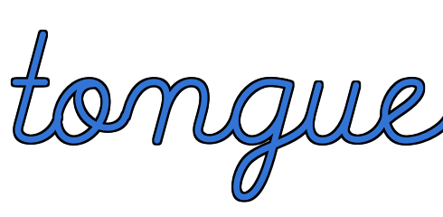tongue in Cursive